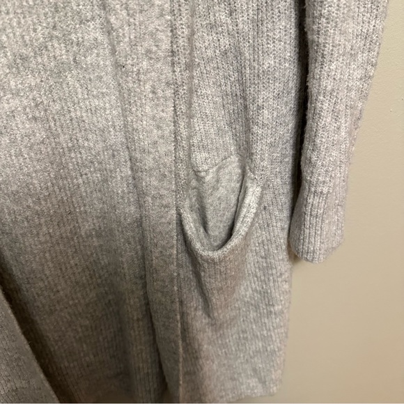 GAP Grey Ribbed Hooded Long Cardigan - Picture 2 of 5